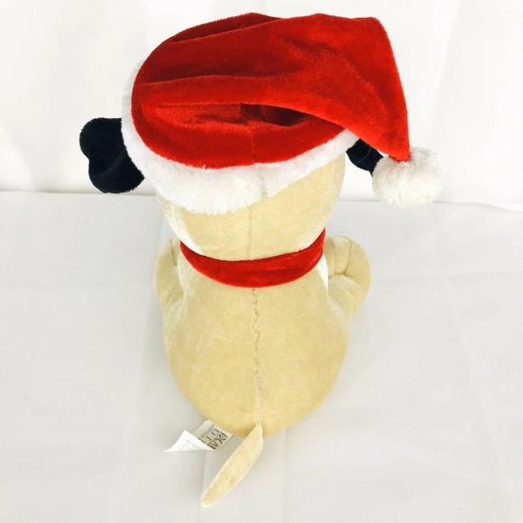 Ideal Toys Plush Boxer Stuffed Dog Christmas Santa Hat 9" Gift Puppy Holiday 17' - Picture 5 of 8